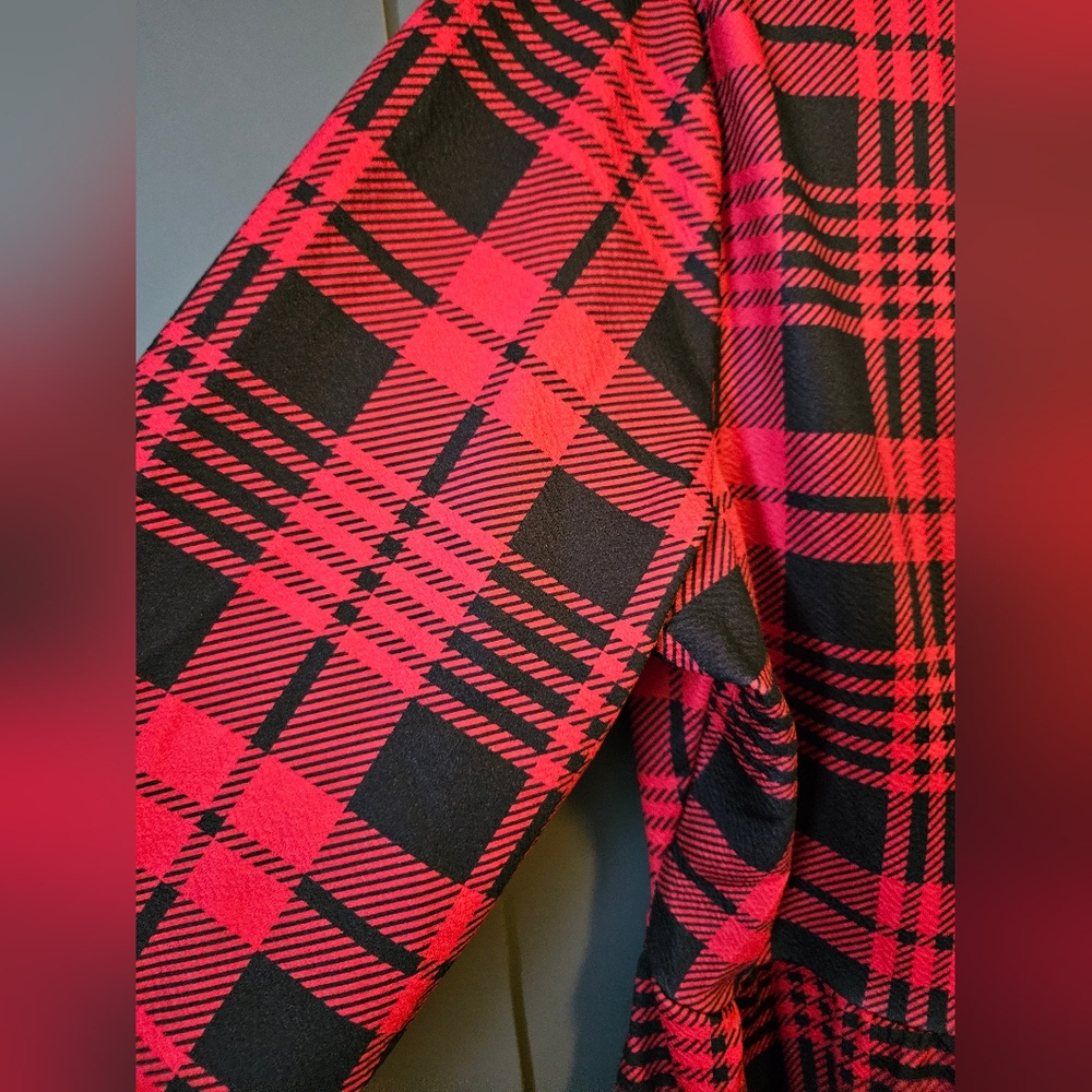 Qutie Plus Plaid Print A-line Dress, Plus Size 2X - Picture 5 of 12